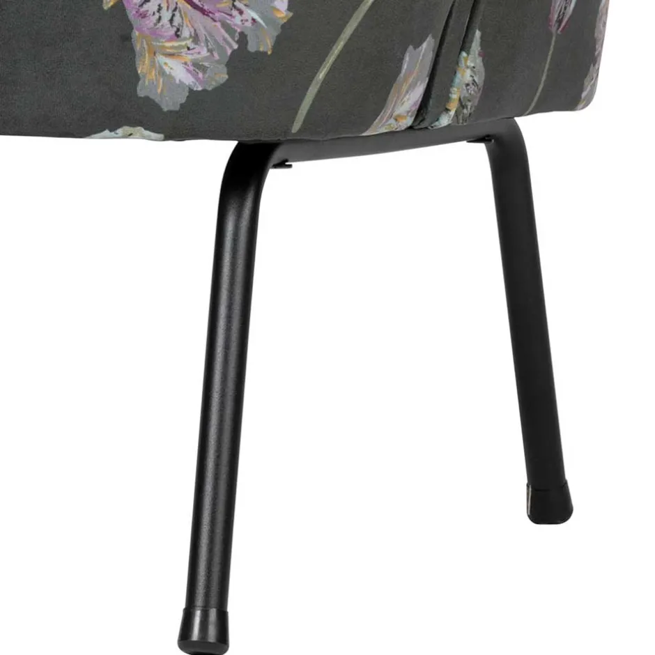 Grauer Samt Sessel mit Tulpen Lila - Kiyoshi^Wohnen