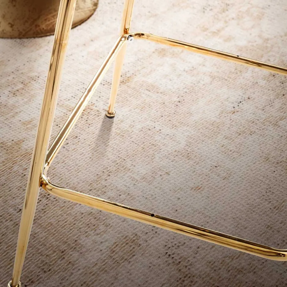 Grauer Samt-Barstuhl im Retro Look - Hovalta (2er Set)^Wohnen