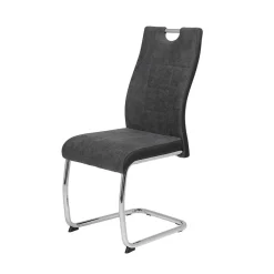 Grauer Schwingstuhl mit Material Mix - Parvello (Set)^Wohnen Hot