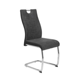 Grauer Schwingstuhl mit Material Mix - Parvello (Set)^Wohnen Hot