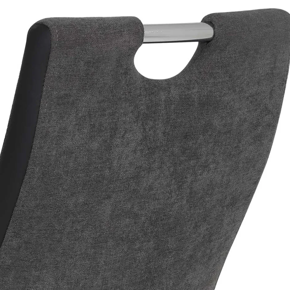 Grauer Schwingstuhl mit Material Mix - Parvello (Set)^Wohnen Hot