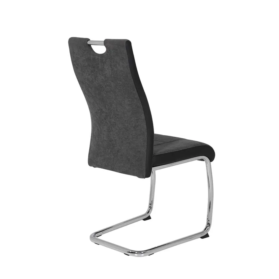 Grauer Schwingstuhl mit Material Mix - Parvello (Set)^Wohnen Hot