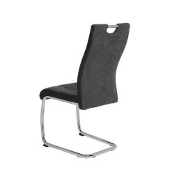 Grauer Schwingstuhl mit Material Mix - Parvello (Set)^Wohnen Hot