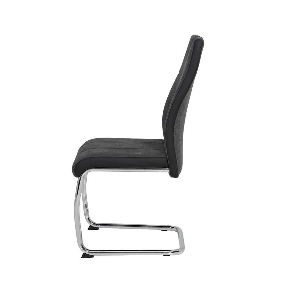 Grauer Schwingstuhl mit Material Mix - Parvello (Set)^Wohnen Hot