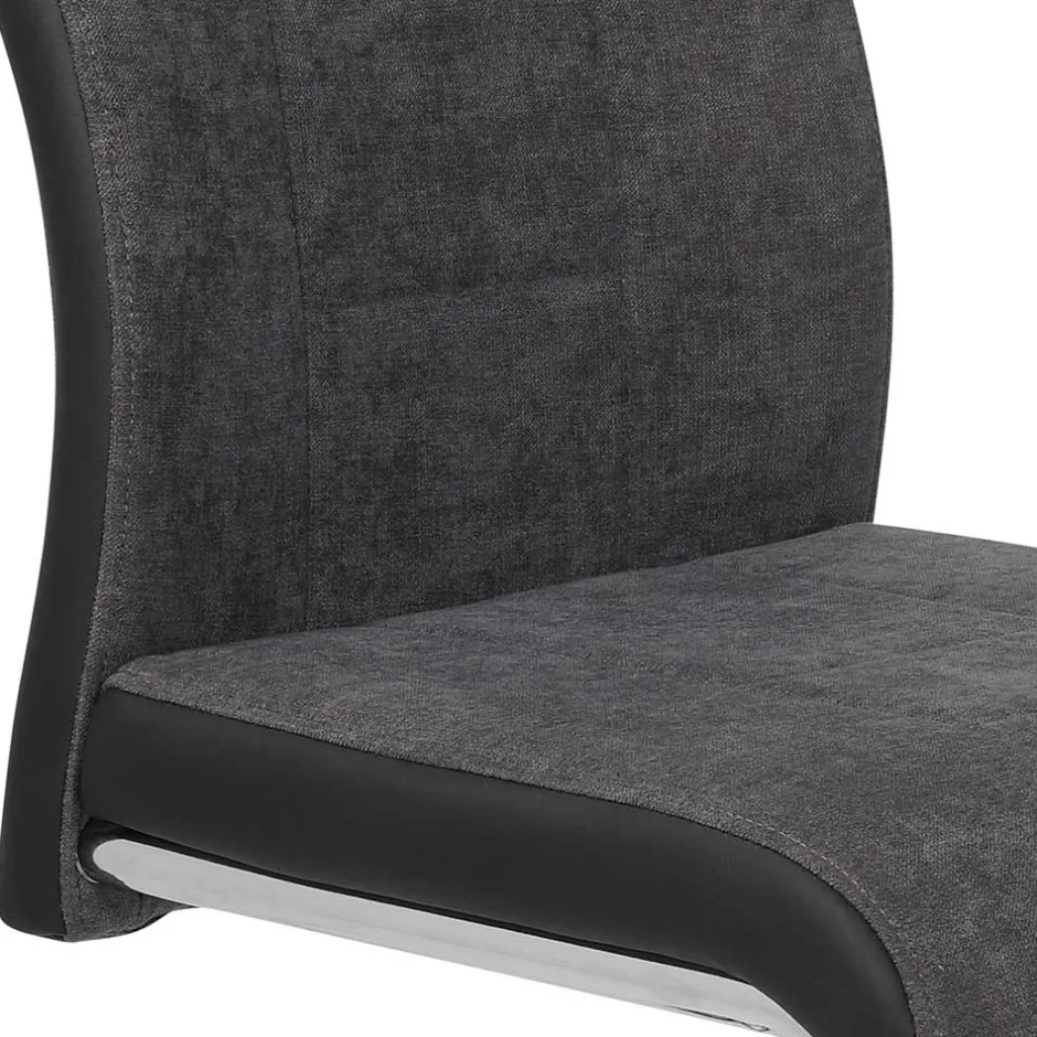 Grauer Schwingstuhl mit Material Mix - Parvello (Set)^Wohnen Hot