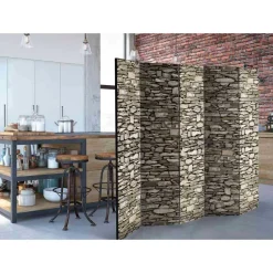 Wohnen Grauer Sichtschutz in Steinwand Optik - Crabina