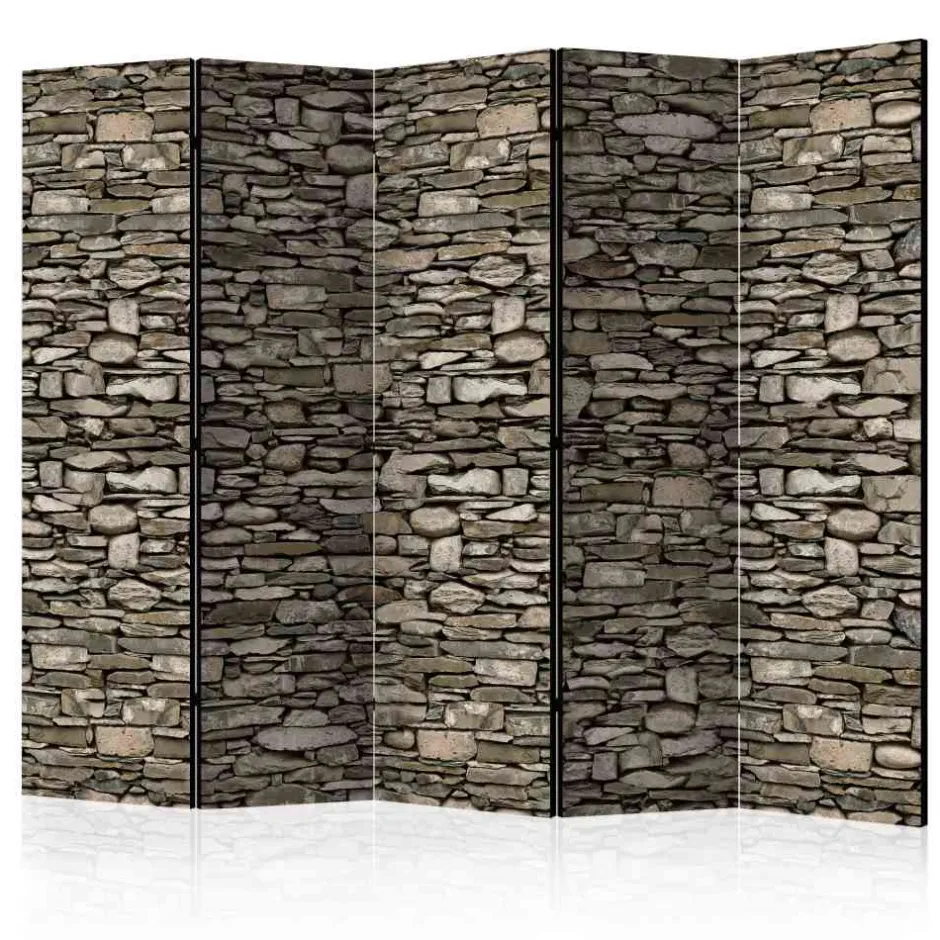 Wohnen Grauer Sichtschutz in Steinwand Optik - Crabina