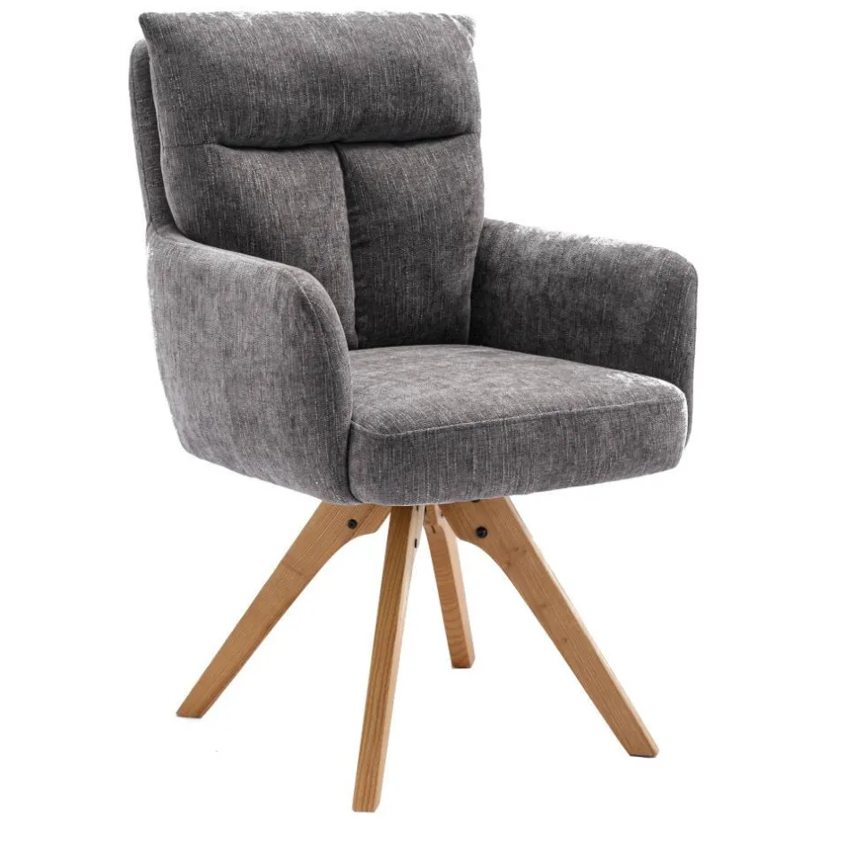 Wohnen Grauer Tischsessel mit Federkern - Cregorian (2er Set)