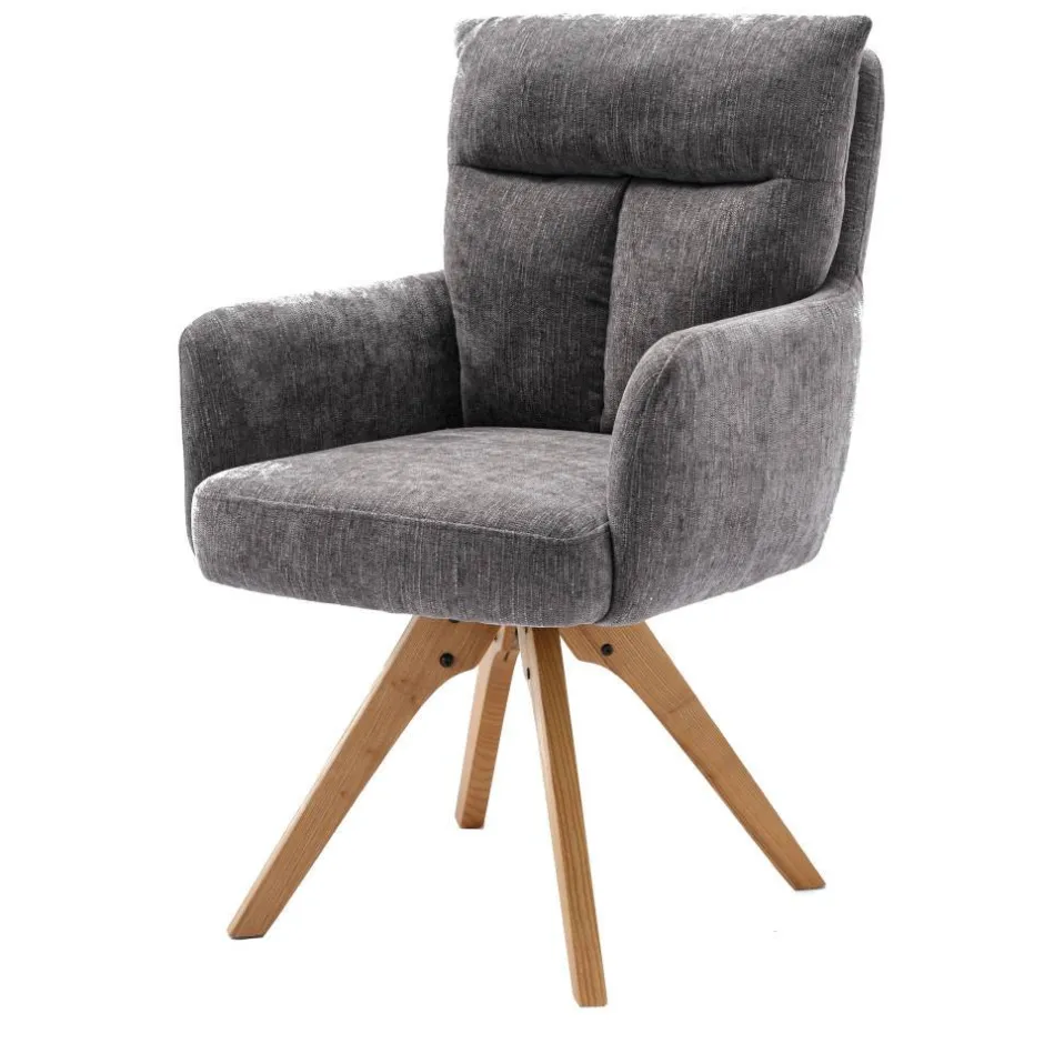 Wohnen Grauer Tischsessel mit Federkern - Cregorian (2er Set)