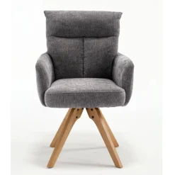 Wohnen Grauer Tischsessel mit Federkern - Cregorian (2er Set)