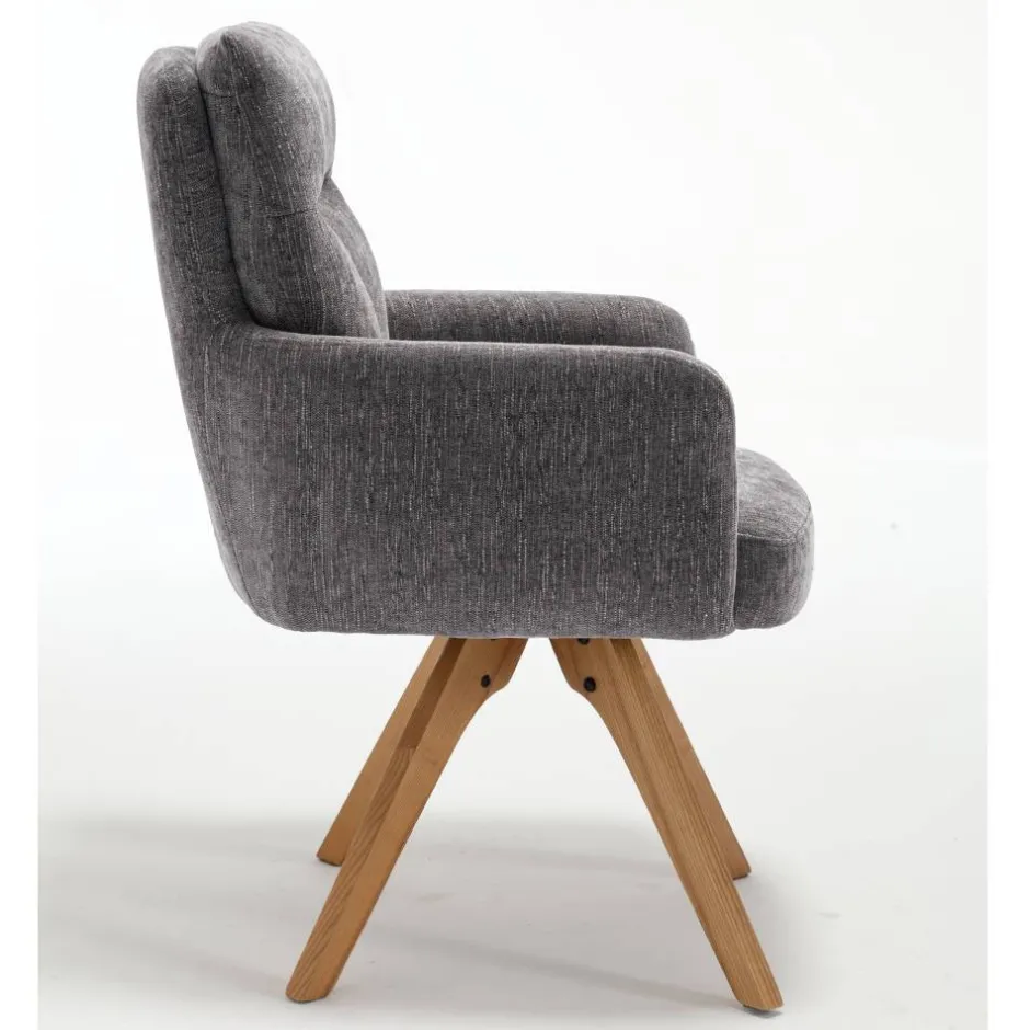 Wohnen Grauer Tischsessel mit Federkern - Cregorian (2er Set)