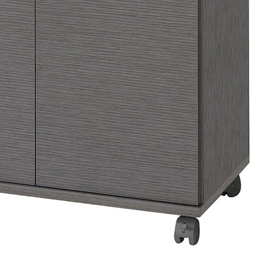 Wohnen Grauer Waschbecken Schrank auf Rollen - Invicalo