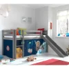 Kinder Wohnen Graues Hochbett Rutschbett Astronaut - Province
