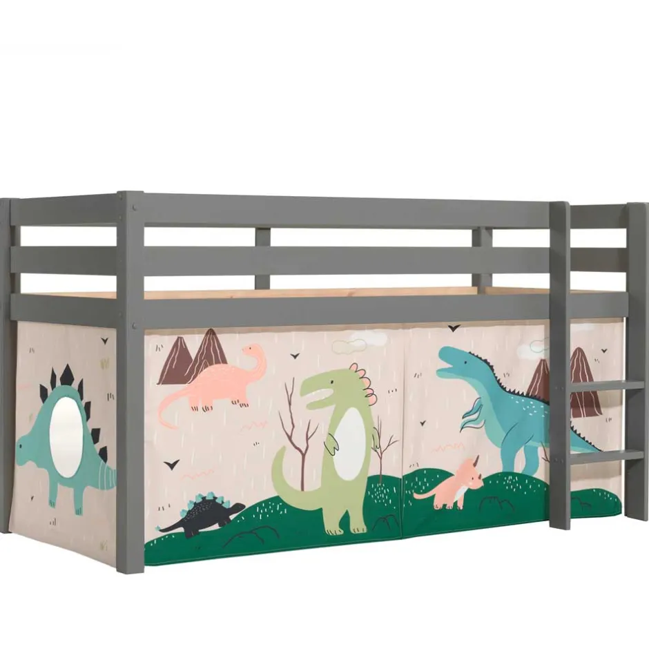 Kinder Wohnen Graues Kinderzimmer Hochbett Dinosaurier - Julmatra
