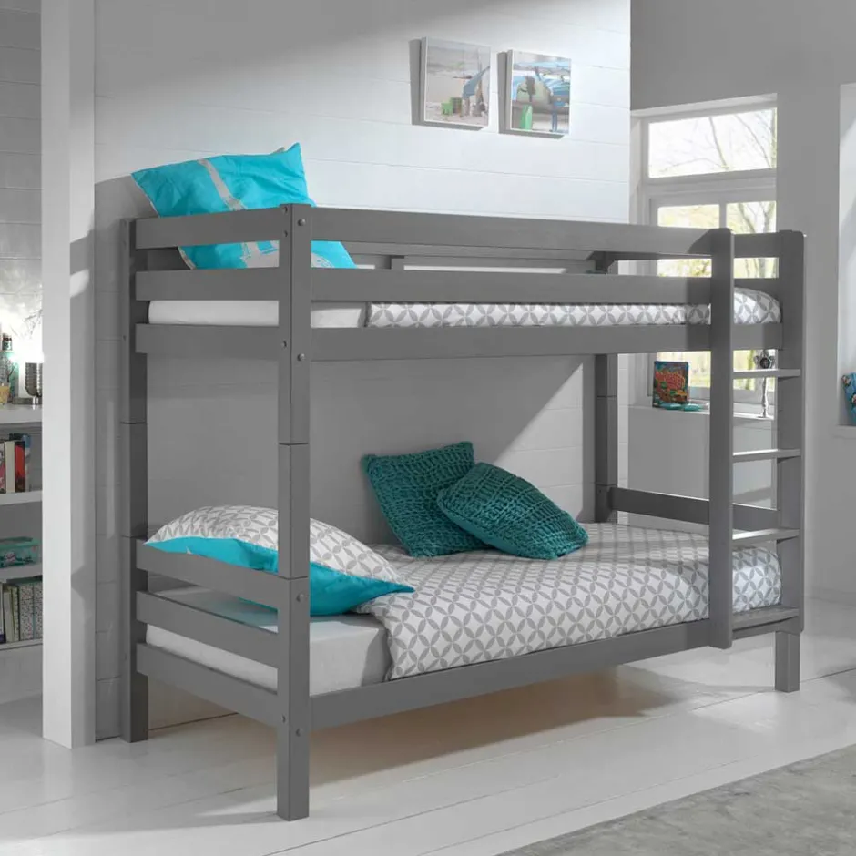 Kinder Wohnen Graues Stockbett Etagenbett in drei Höhen - Vadromo
