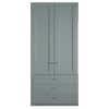 Graugrüner Kleiderschrank 2-türig mit 3 Schubladen - Rajavo^Wohnen Hot