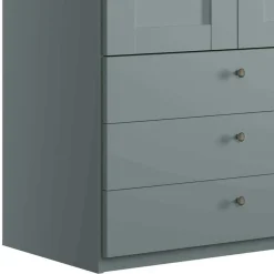 Graugrüner Kleiderschrank 2-türig mit 3 Schubladen - Rajavo^Wohnen Hot