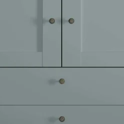 Graugrüner Kleiderschrank 2-türig mit 3 Schubladen - Rajavo^Wohnen Hot