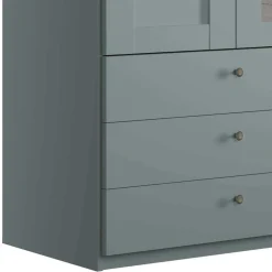 Graugrüner Kombi-Kleiderschrank 100 cm breit - Rajavo^Wohnen Clearance