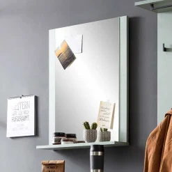 Wohnen Graugrüner Spiegel mit Ablage - Velmarun