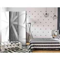 Wohnen Grauton Paravent mit abstraktem Motiv - Legramo