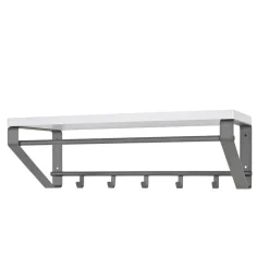 Grau-Weiße Hängegarderobe Probian mit Hutablage^Wohnen Best