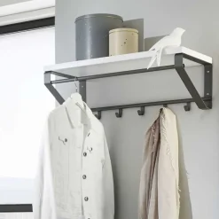 Grau-Weiße Hängegarderobe Probian mit Hutablage^Wohnen Best