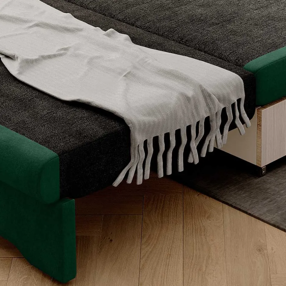 Wohnen Grünes Schlafsofa mit Veloursbezug - Vigretta