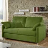 Grünes Zweisitzer Sofa ausklappbar - Molocai^Wohnen Outlet