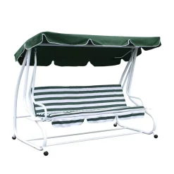 Wohnen Grün-weiße Hollywoodschaukel Lilames mit Streifen