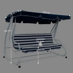 Wohnen Grün-weiße Hollywoodschaukel Lilames mit Streifen