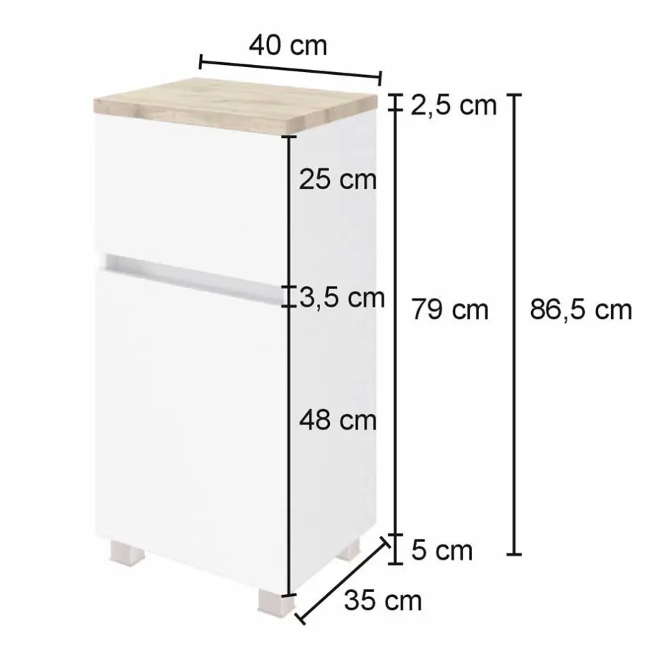 Wohnen Große Badmöbel Ausstattung im Set - Noricas (fünfteilig)