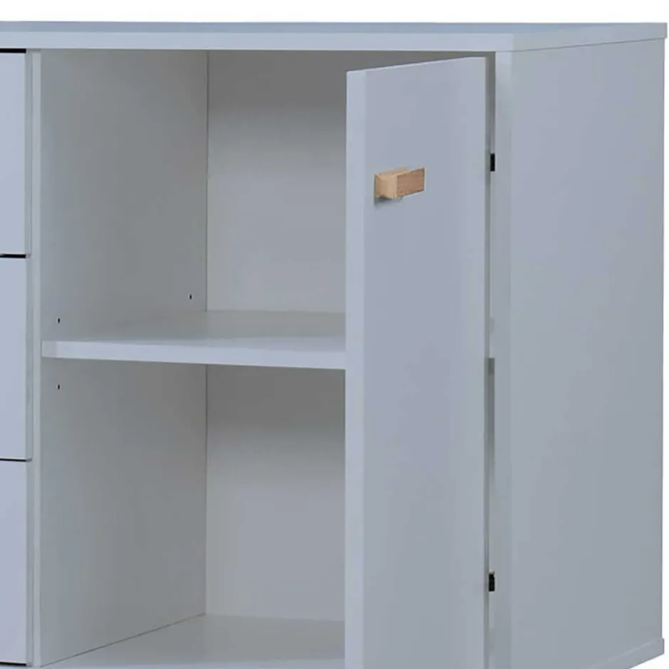 Wohnen Große Kombi-Kommode in Grau mit Eiche - Caldaro