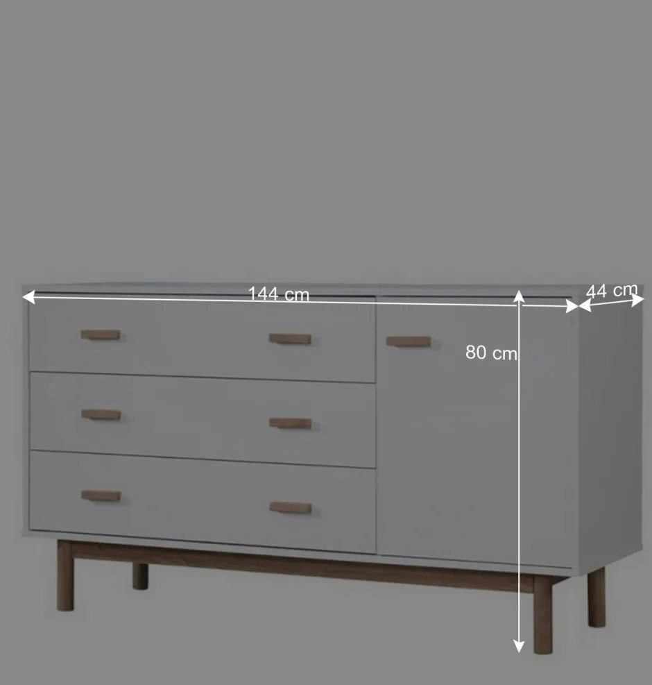 Wohnen Große Kombi-Kommode in Weiß mit Eiche - Savuta