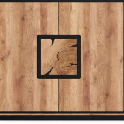 Wohnen Große Kombi-Kommode in Wildeiche mit Schwarz - Shipper