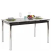 Großer Ausziehtisch aus Schwarzglas & Chrom - Tedyra^Wohnen