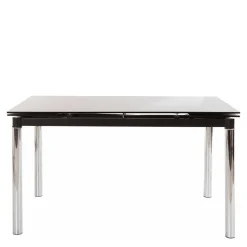 Großer Ausziehtisch aus Schwarzglas & Chrom - Tedyra^Wohnen