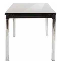 Großer Ausziehtisch aus Schwarzglas & Chrom - Tedyra^Wohnen