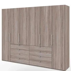 Wohnen Großer Kleiderschrank im Holzlook foliert - Crenba