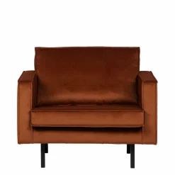 Wohnen Großer Loungesessel Naryon mit Samt in Rostfarben