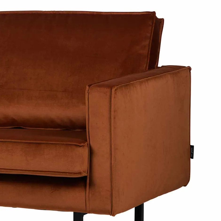 Wohnen Großer Loungesessel Naryon mit Samt in Rostfarben