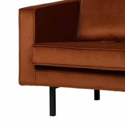 Wohnen Großer Loungesessel Naryon mit Samt in Rostfarben