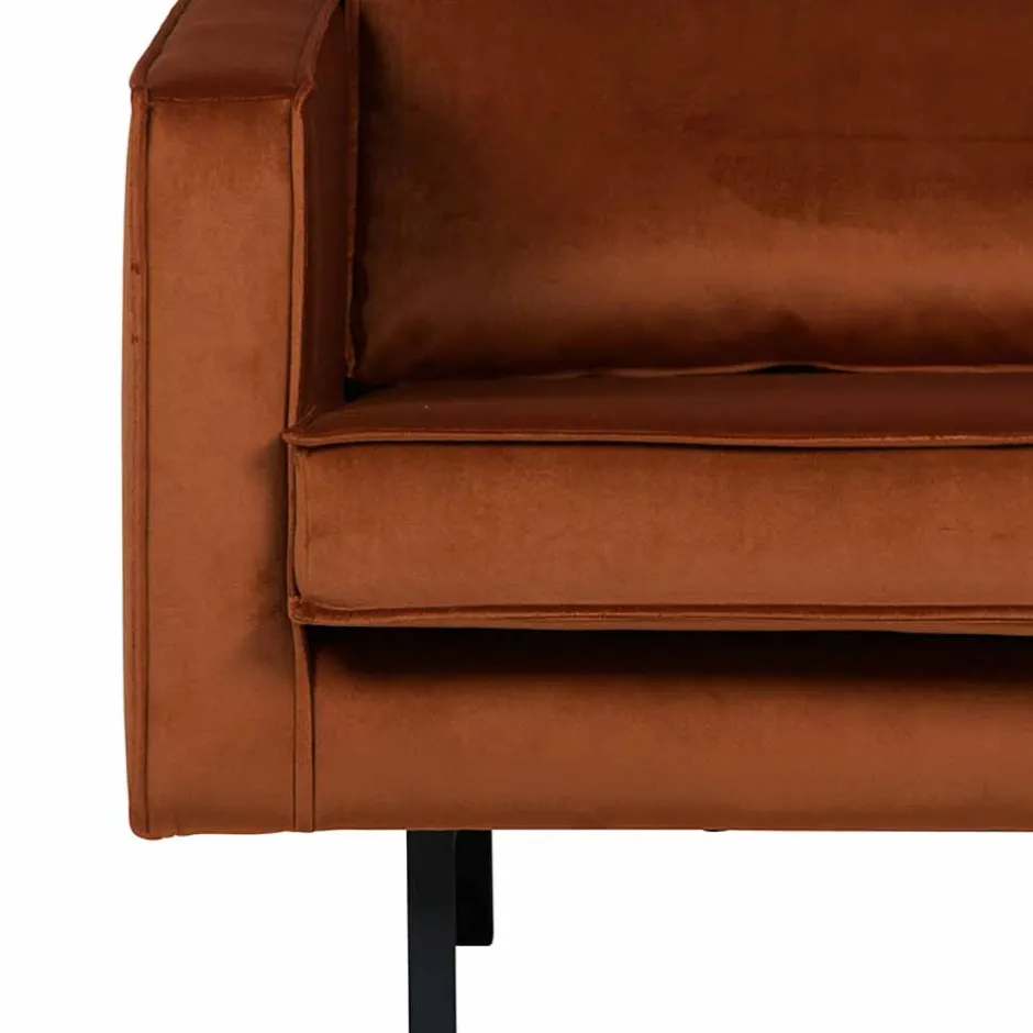 Wohnen Großer Loungesessel Naryon mit Samt in Rostfarben