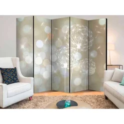 Wohnen Großer Paravent in Beige & Weiß - Enkolu