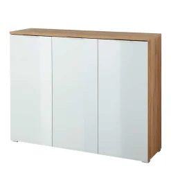 Wohnen Großer Schuhschrank Reestyl mit Glas Weiß