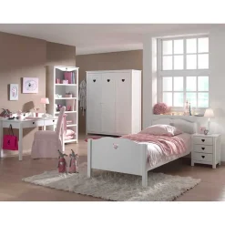 Kinder Wohnen Großes Mädchenzimmer Set Grandory in Weiß (fünfteilig)