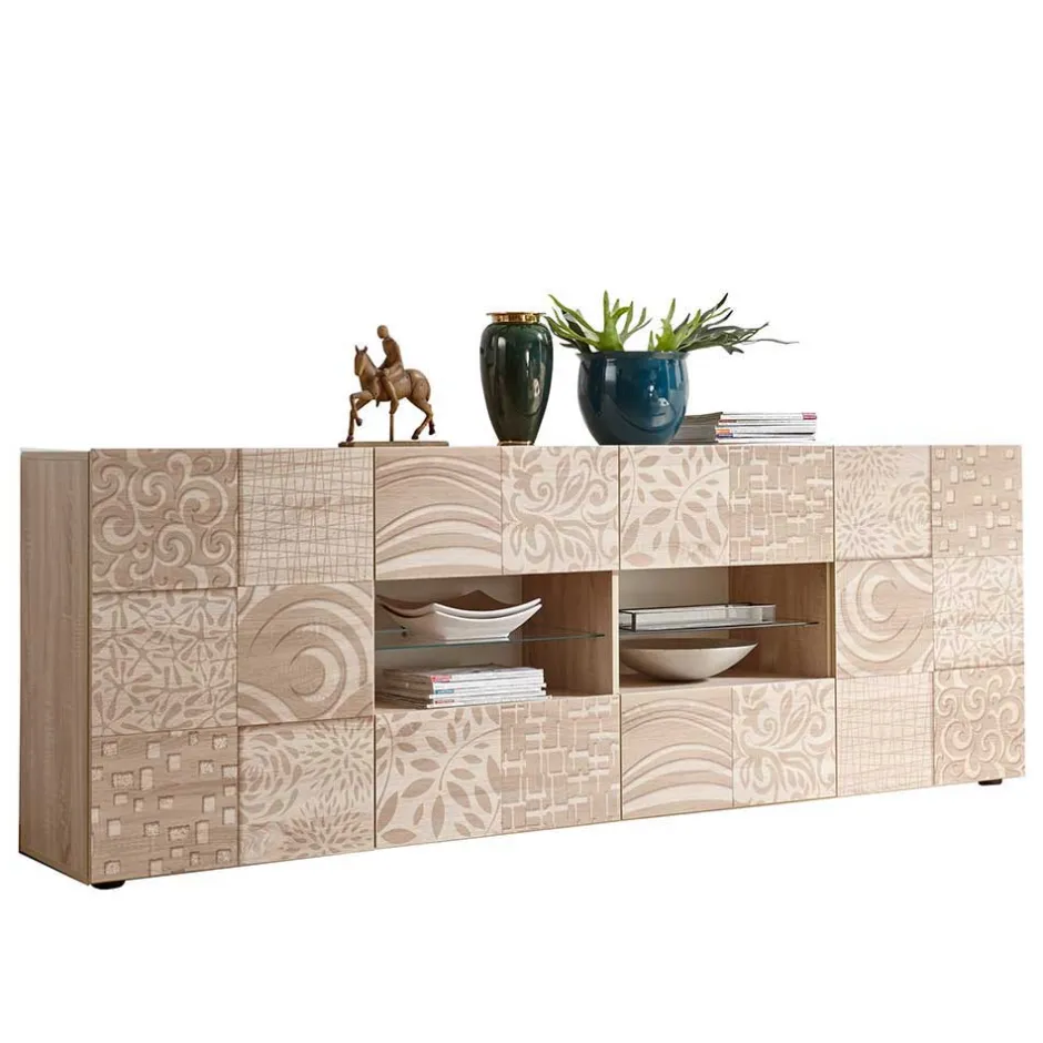 Wohnen Großes Sideboard in Eiche Sonoma Dekor - Bielvas I