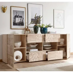 Wohnen Großes Sideboard in Eiche Sonoma Dekor - Bielvas I