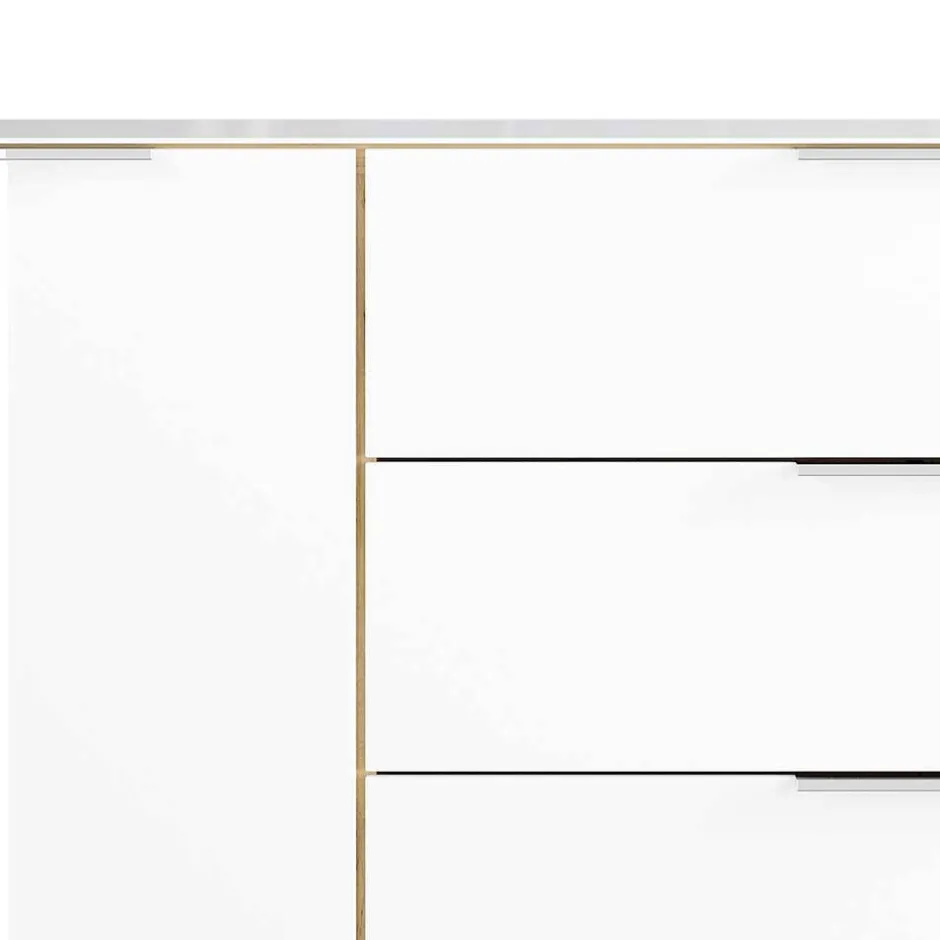 Wohnen Großes Sideboard in Wildeiche & Weiß - Riodna