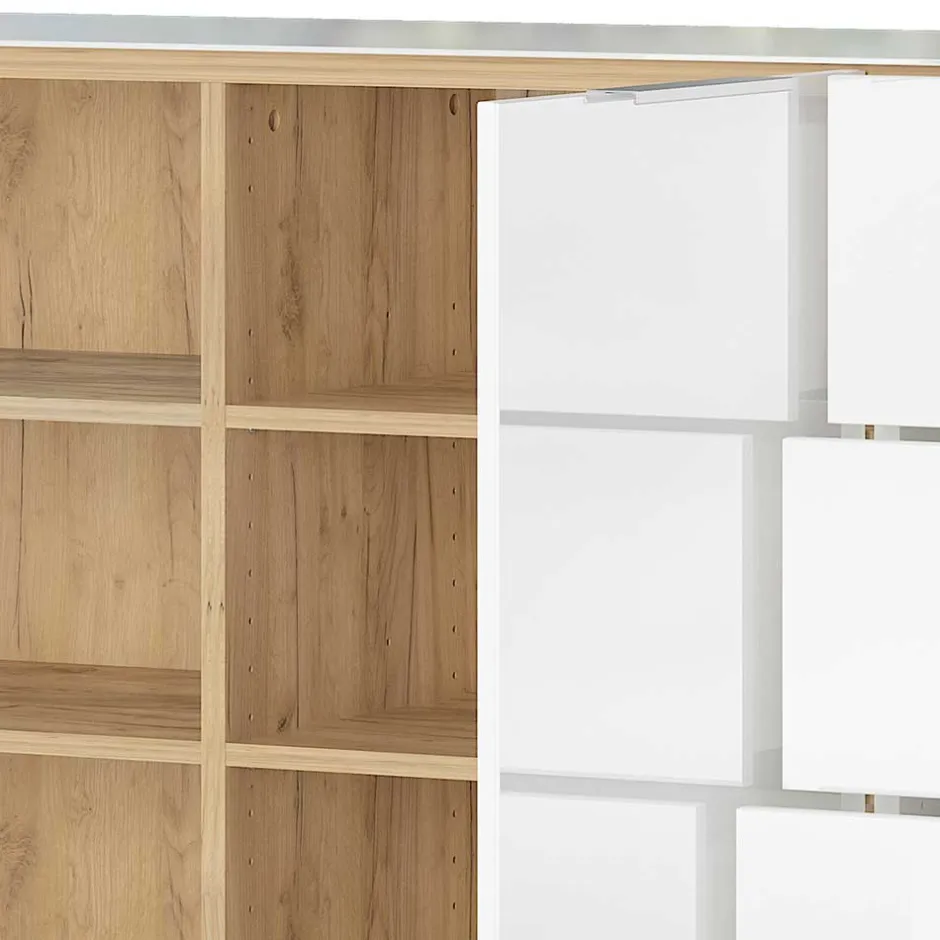 Wohnen Großes Sideboard in Wildeiche & Weiß - Riodna